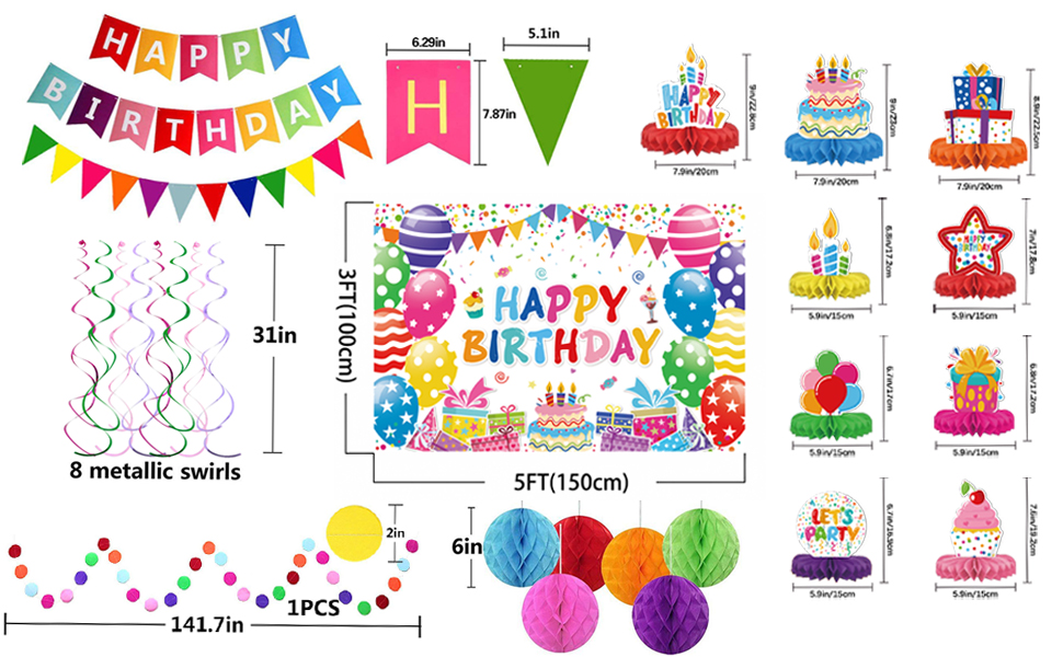 Happy Birthday Decorations Set