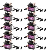 Miuzei MG90S 9G Micro Servo Motor Metal Geared Motor Kit for RC Car Robot Helicopter, Mini Servos...
