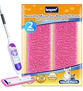 KEEPOW Reusable Mop Pads Compatible with Swiffer PowerMop, Wood Floor Pads Microfiber Mop Replace...