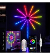 MORIACC Smart Firework LED Lights, Color Changing Lights for Bedroom with Realistic Blooming Visu...
