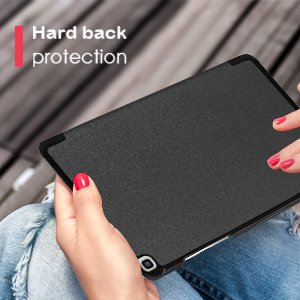 Features hard shell back, absorbing accidental bumps or drops.