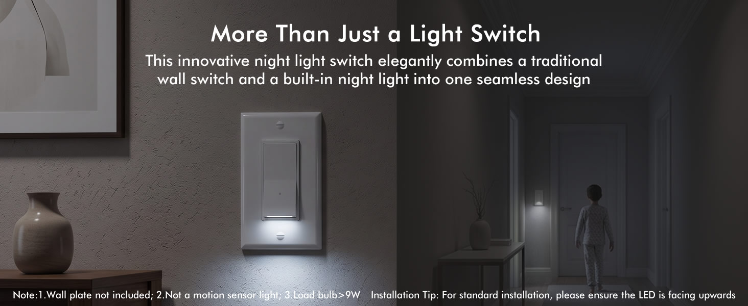 SOZULAMP Illuminated Light Switch, Single Pole, White, 15A 125V, 4 Pack