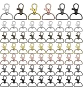 60Pcs Swivel Snap Hook D Ring,6 Colors Metal Swivel Clasps Lobster Clasp Key Chain Clip Hook Swiv...
