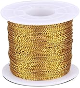 jijAcraft 328 Feet Gold String Metallic Thread, 1mm Metallic Cord Gold Twine for Bracelet Making ...