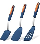 To encounter 3 Pieces Silicone Spatula Set, Heat Resistant Flexible Turner Spatulas, Nonstick Coo...