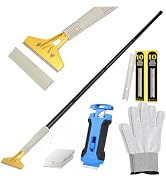 EHDIS 15''-58'' Long Handle Adjustable 4'' Razor Blade Scraper Tool Floor Wallpaper Cooktop Scrap...