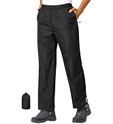 UIQUR Mens Waterproof Rain Pants Lightweight Packable Reflective Pant Cuffs Hiking Pants
