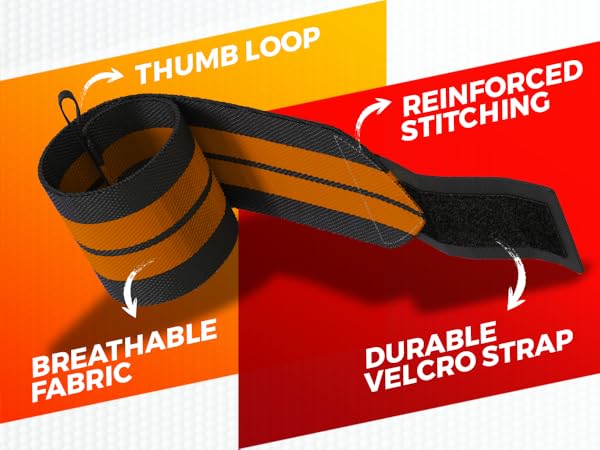 Black fitness wrist wraps for men and women
