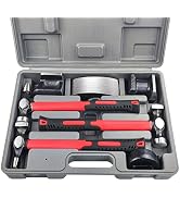 C&T Auto Body Repair Tool Hammer Dolly Set 7 Piece, Car Body Repair Tool Kit with Carrying Case, ...