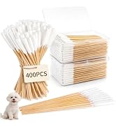 Mezchi 400 Pcs 6 Inch Long Dog Ear Swabs with Storage Box, Large Cotton Buds with Bamboo Handle, ...