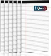 Legal Pads 8.5 x 14 Note Pads, 6 Pack Writing Pads Wide Ruled Notepads, Micro Perforated Notepad,...