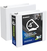 Comix Durable 3 Ring Binder, 4 inch D Ring Binders, Hold 835 Sheets of US Letter Size Paper, 2 Pa...