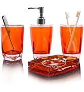 Bathroom Accessories Set Complete, 4 Piece Premium Acrylic Bathroom Accessory Set,Hand Sanitizer ...