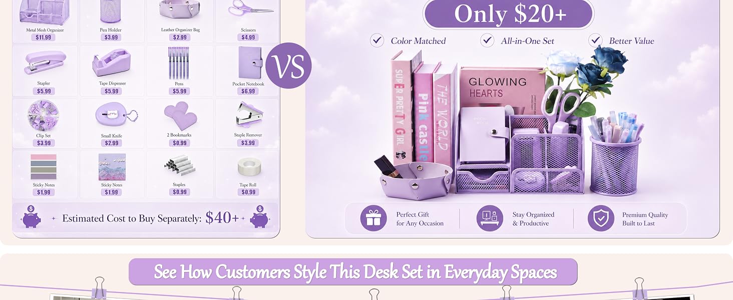 Purple Desk Accessories
