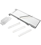 Benriner Mandoline Super Slicer, with 4 Japanese Stainless Steel Blades, BPA Free, 14.5 x 5.25-In...