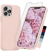 AloCase Compatible with iPhone 13 Pro Max Case Pink Silicone with Screen Protector [6ft Drop Test...
