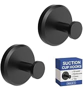 HOME SO Suction Cup Hooks for Shower, Bathroom, Kitchen, Glass Door, Mirror, Tile – Loofah, Towel...