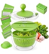 5-in-1 Salad Spinner Large with Lid Vegetable Washer and Dryer Fruit Cleaner Vegetable Chopper & ...
