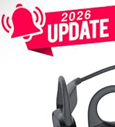 MONODEAL Open Ear Headphones with Mic, Lightweight Bluetooth 5.4 Headset with Microphone Noise Ca...