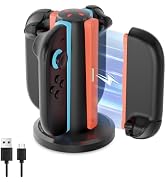 AceGamer 4-in-1 Charging Dock for Nintendo Switch 2 Joy-Con in Any Direction, 4-Port Magnetic Cha...