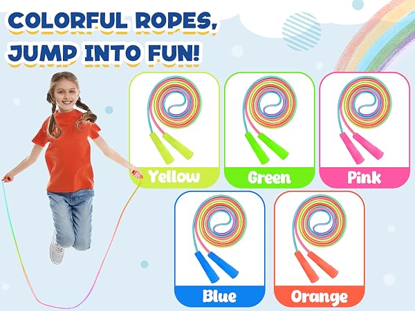 rope jump kids skipping adjustable fitness exercise outdoor jumping handle girls boys soft workout