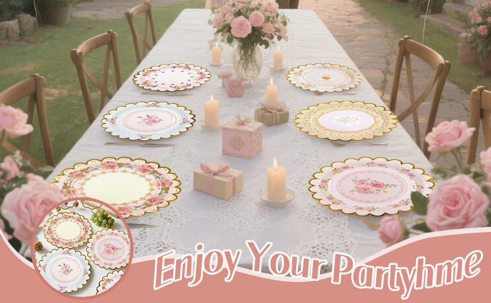 floral paper plates