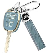 MILD EAST for Toyota Key Fob Cover with Metal Key Chain, Soft TPU Easy to Press Key Fob Shell Cas...