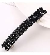 1Pc Black Hair Clips Handmade Rhinestone Barrettes Metal Hair Holders Clips Barrettes for Women G...