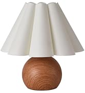 KUNJOULAM Cute Small Table Lamp, Modern Bedside Nightstand Lamp with Beige Lampshade, Metal Base ...