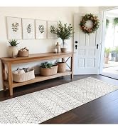 BYYVOO Hallway Runner Rug Washable 2'6"x8': Moroccan Non Slip Runner Rugs Soft Indoor Floor Carpe...