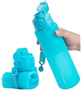 TakeToday Collapsible Water Bottles 32oz, Foldable Travel, BPA Free | Silicone | Leakproof | for ...