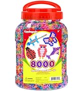 Eppingwin 8000+pcs Wholesale Large Pony Beads (6x9 mm) Bucket, Easy Storage Kandi Bead Bulk, Bead...