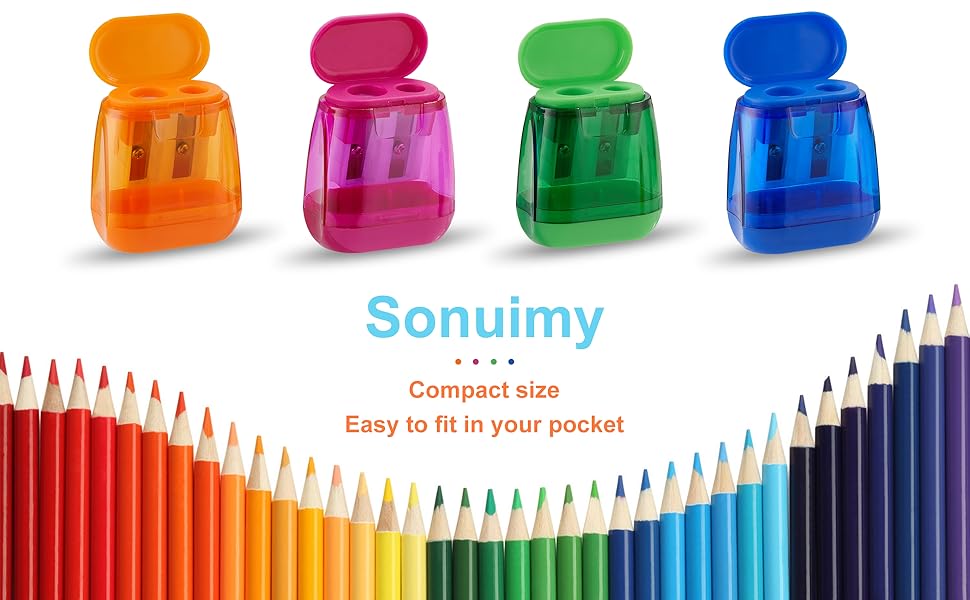 Pencil Sharpeners , Manual Pencil Sharpeners, Handheld Pencil Sharpeners with Lid for Kid