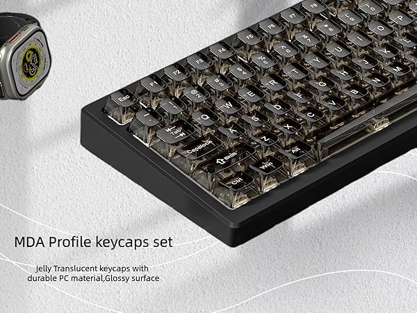 Clear keycaps,Transparent keycaps 60% 75% 100% Ceramic Jelly Key caps Shine Through ,MDA Profile