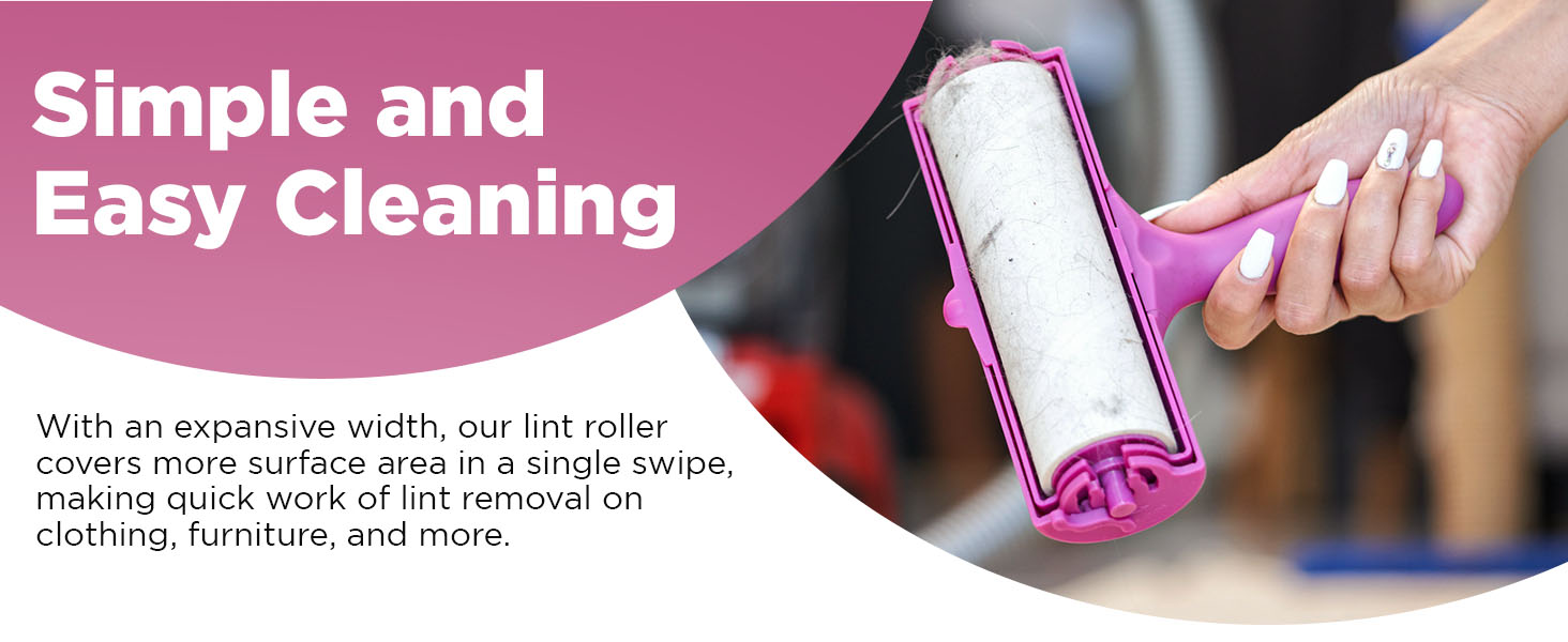 Extra Large Lint Roller Giant for Pet Hair Furniture Bed Couch Floor with Extra Sticky Total