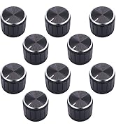 Taiss/10pcs Black Metal 6 mm Knurled Shaft Insert Dia. Potentiometer Control Knobs Switch knob 21...