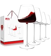 CnSneg Red Wine Glasses Set of 4, Hand Blown Premium Crystal Wine Glass 18oz, Thin Rim, Long Stem...