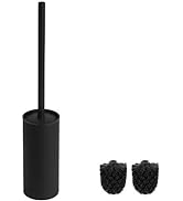 SUNTAI Round Toilet Brush Holder Stainless Steel 304 Bathroom Accessory Standing for Bathroom(Black)