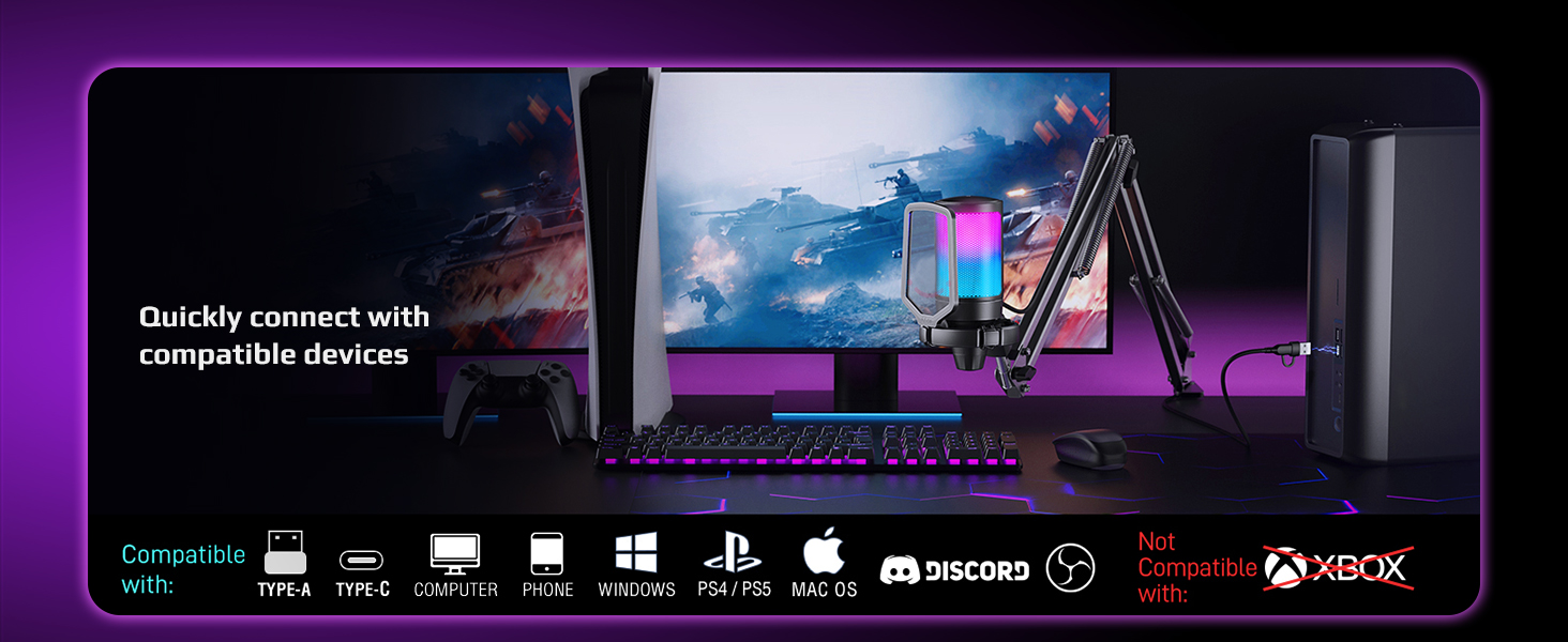 PC gaming microphone