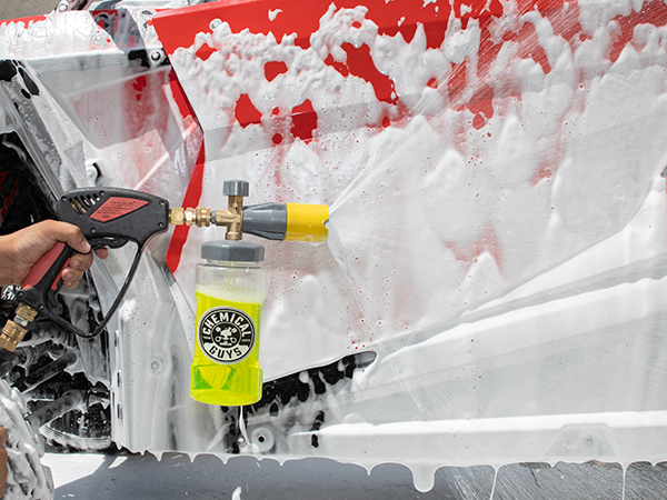 Thick snow foam coverage from Big Mouth Max Release Foam Cannon for fast car washing