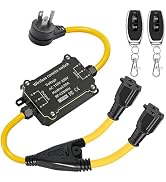 Heavy Duty Waterproof Outdoor Remote Control Outlet,20 Amp Dual Y Splitter | 1 to 2 Independent C...