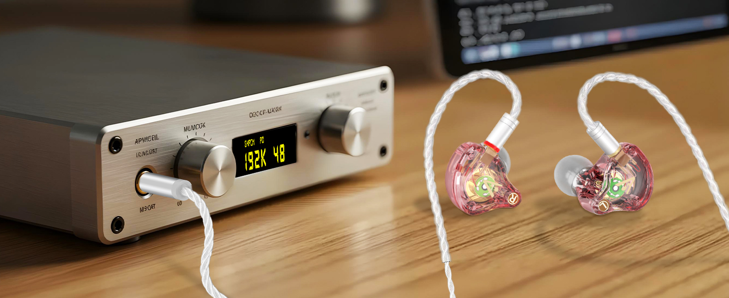 Vibes 202 Pink Wired Earbuds - HiFi in Ear Monitor Headphones