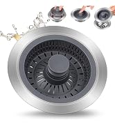 WRISIN 3 in 1 Kitchen Sink Drain Strainer and Stopper, 304 Stainless Steel Sink Stopper, Kitchen ...