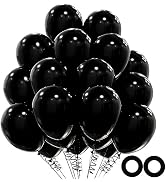 110pcs Black Balloons, 12inch Black Latex Party Balloons, Helium Quality for Birthday Gender Reve...