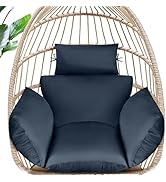 MAGIC ELEPHANT Egg Chair Cushion, Memory Foam Indoor Outdoor Hanging Egg Chair Cushion Replacemen...