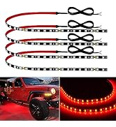 Red Led Strip Lights 24" Connectable 12V Led Light Strip for Cars Golf Cart Boat Marine Motorcycl...