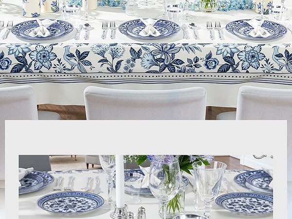 Blue and White Plastic Plates
