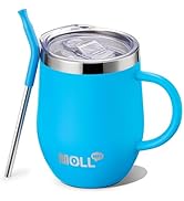 Mollcity 12 oz Tumbler for Kids-Stainless Steel Double Wall Vacuum Insulated Tumbler Cup with Str...