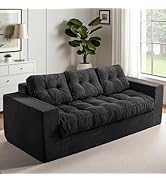 MAXYOYO Oversized Loveseat Sofa Couch, Upholstered Bean Bag Chair Cloud 3-Seat for Adults, Bonele...