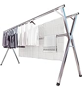 JAUREE 95 Inches Clothes Drying Rack, Drying Rack Clothing Folding Indoor Outdoor, Heavy Duty Sta...